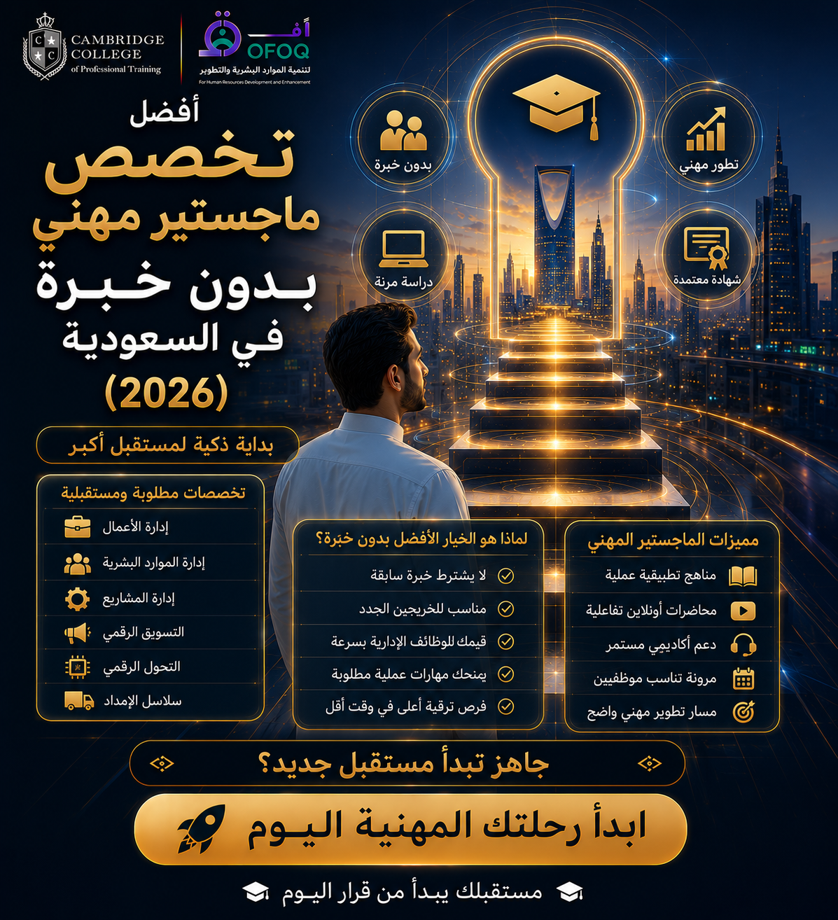 أفضل تخصص ماجستير مهني بدون خبرة في السعودية (2026)