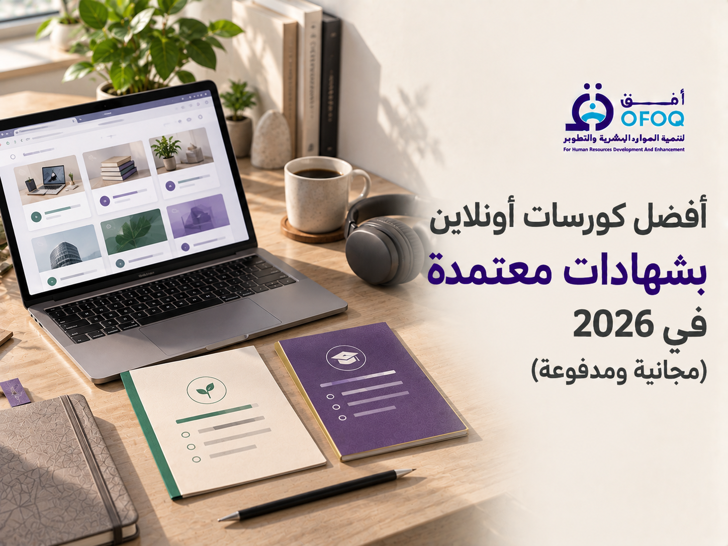 أفضل كورسات أونلاين بشهادات معتمدة في السعودية 2026: مجانية ومدفوعة