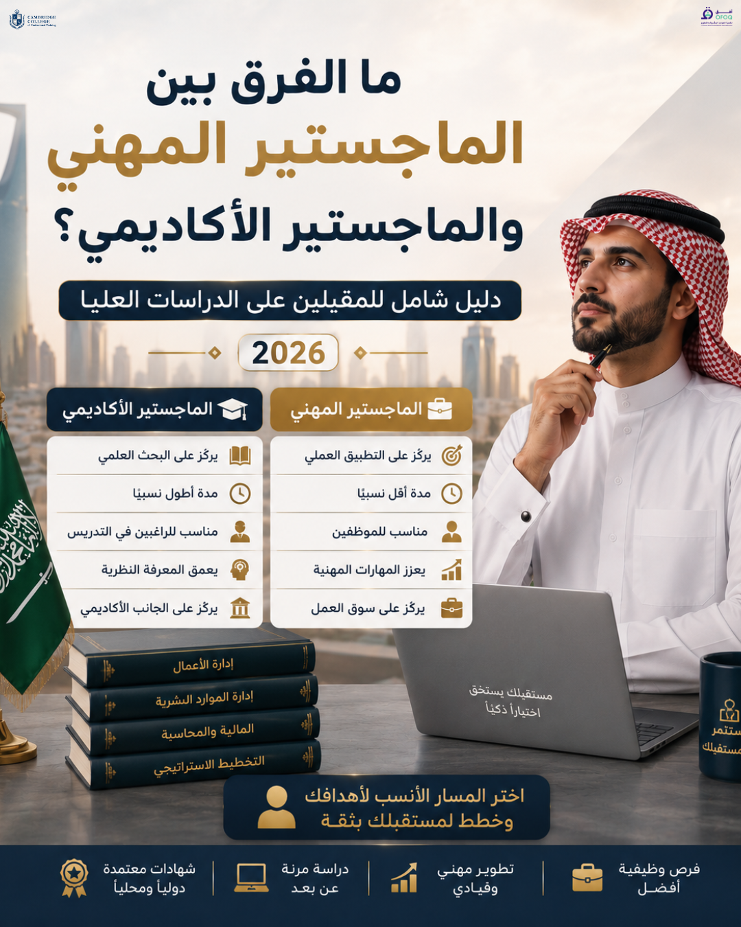 ما الفرق بين الماجستير المهني والماجستير الأكاديمي؟ دليل شامل للمقبلين على الدراسات العليا