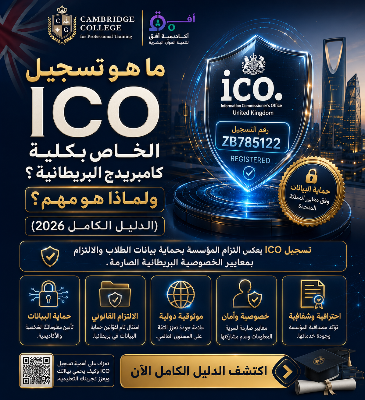 ما هو تسجيل ICO الخاص بكلية كامبريدج البريطانية؟ ولماذا هو مهم؟ (الدليل الكامل 2026)